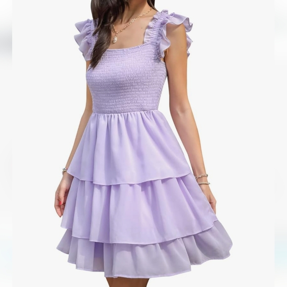 Purple Ruffle Dress - Picture 3 of 3